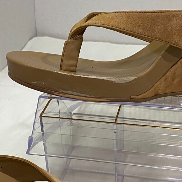 Jeffrey Campbell Liezel Platform Wedge Flip Flop Sandals Natural Suede 11 - Picture 11 of 13